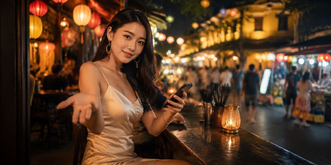 Người dùng Hội An trải nghiệm casino trực tuyến trên điện thoại di động ban đêm