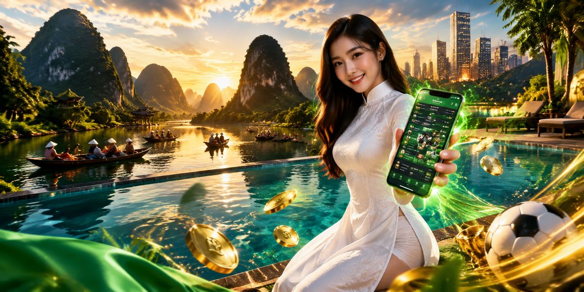 Người phụ nữ Việt Nam mặc áo dài sử dụng ứng dụng casino trên điện thoại tại Ninh Bình